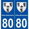 80 Villers-Bretonneux blason autocollant plaque stickers ville
