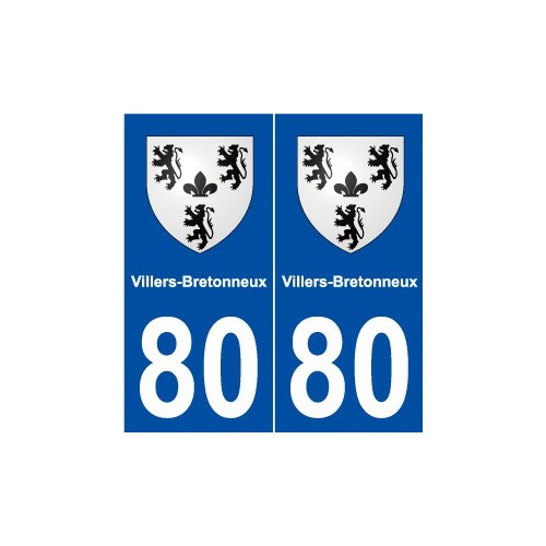 80 Villers-Bretonneux blason autocollant plaque stickers ville