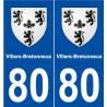 80 Villers-Bretonneux blason autocollant plaque stickers ville