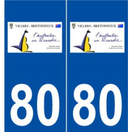 80 Villers-Bretonneux logo autocollant plaque stickers ville