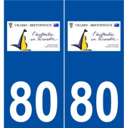 80 Villers-Bretonneux logo autocollant plaque stickers ville