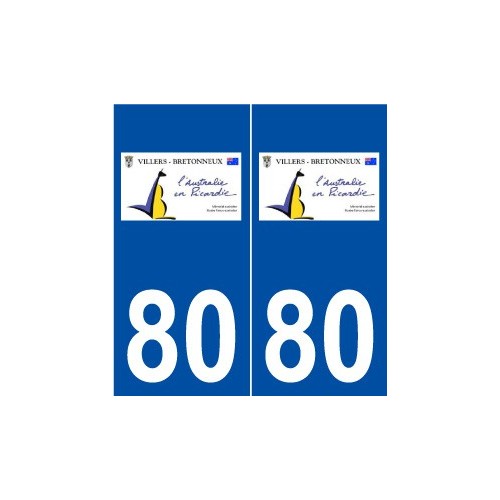 80 Villers-Bretonneux logo autocollant plaque stickers ville