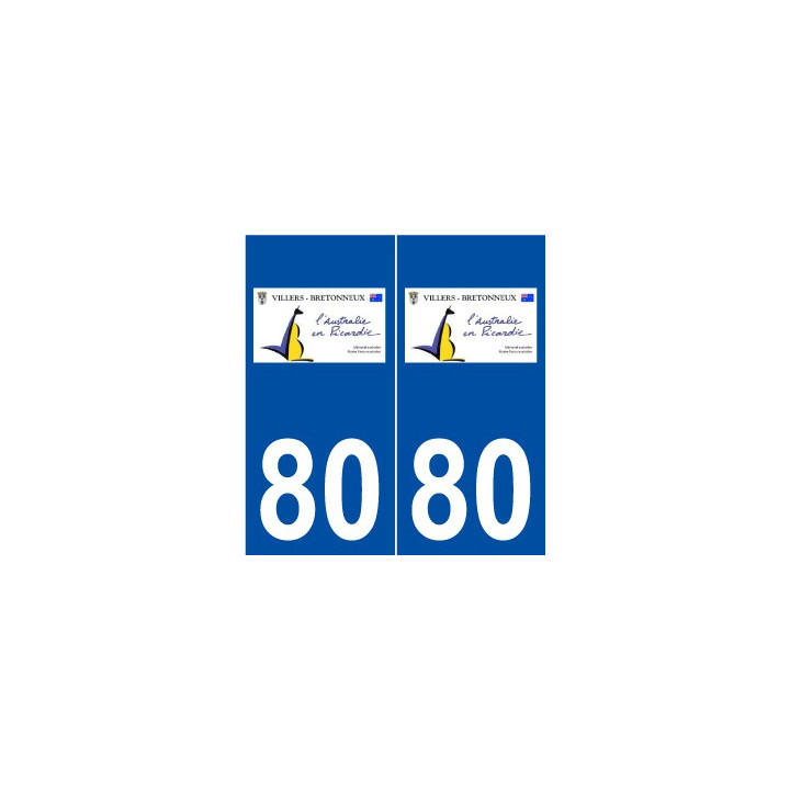 80 Villers-Bretonneux logo autocollant plaque stickers ville