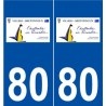 80 Villers-Bretonneux logo autocollant plaque stickers ville