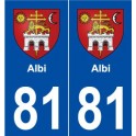 81 Albi blason autocollant plaque stickers ville