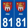 81 Albi blason autocollant plaque stickers ville