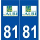 81 Albi logo autocollant plaque stickers ville