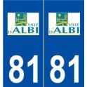 81 Albi logo autocollant plaque stickers ville