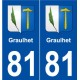 81 Graulhet blason autocollant plaque stickers ville
