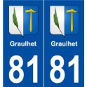 81 Graulhet blason autocollant plaque stickers ville