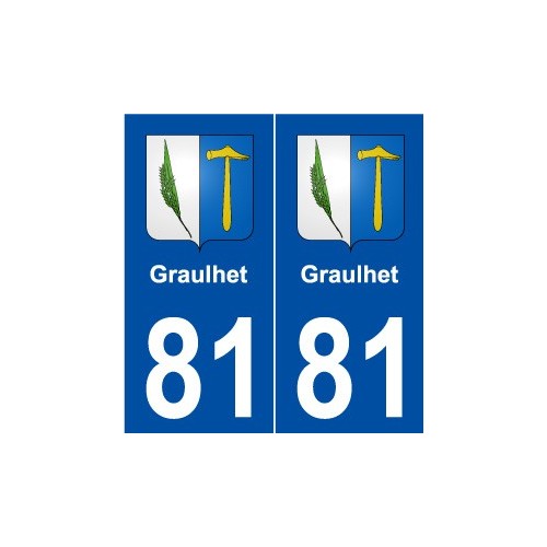 81 Graulhet blason autocollant plaque stickers ville