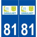 81 Graulhet logo autocollant plaque stickers ville