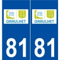 81 Graulhet logo autocollant plaque stickers ville