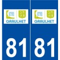 81 Graulhet logo autocollant plaque stickers ville