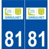 81 Graulhet logo autocollant plaque stickers ville