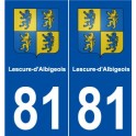 81 Lescure-d'Albigeois blason autocollant plaque stickers ville