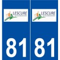 81 Lescure-d'Albigeois logo autocollant plaque stickers ville