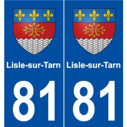 81 Lisle-sur-Tarn blason autocollant plaque stickers ville