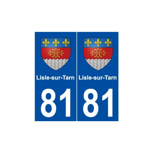 81 Lisle-sur-Tarn blason autocollant plaque stickers ville