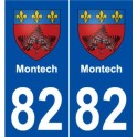 82 Montech blason autocollant plaque stickers ville