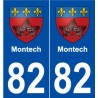 82 Montech blason autocollant plaque stickers ville