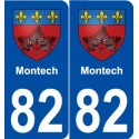 82 Montech blason autocollant plaque stickers ville