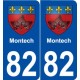 82 Montech blason autocollant plaque stickers ville