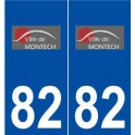 82 Montech logo autocollant plaque stickers ville