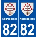 82 Nègrepelisse blason autocollant plaque stickers ville