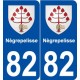 82 Nègrepelisse blason autocollant plaque stickers ville