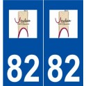 82 Verdun-sur-Garonne logo autocollant plaque stickers ville