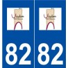82 Verdun-sur-Garonne logo sticker plate stickers city