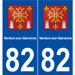 82 Verdun-sur-Garonne blason autocollant plaque stickers ville