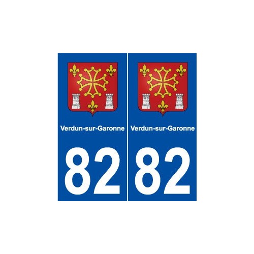 82 Verdun-sur-Garonne blason autocollant plaque stickers ville