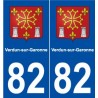 82 Verdun-sur-Garonne blason autocollant plaque stickers ville
