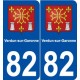 82 Verdun-sur-Garonne blason autocollant plaque stickers ville