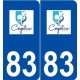 83 Cogolin logo autocollant plaque stickers ville
