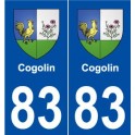 83 Cogolin blason autocollant plaque stickers ville