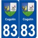 83 Cogolin blason autocollant plaque stickers ville