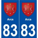 83 Arcs blason autocollant plaque stickers ville