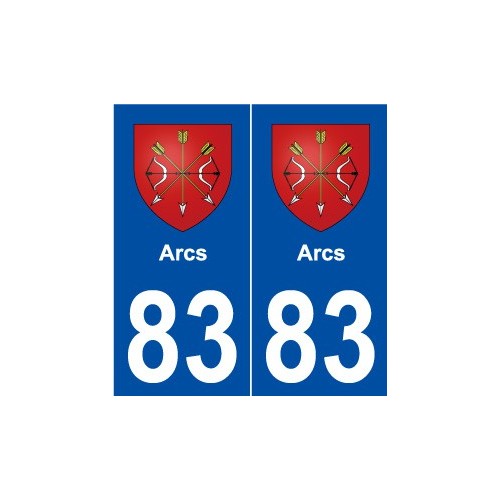 83 Arcs blason autocollant plaque stickers ville