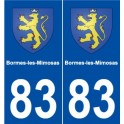 83 Bormes-les-Mimosas blason autocollant plaque stickers ville