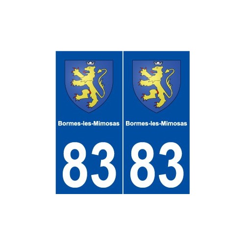 83 Bormes-les-Mimosas blason autocollant plaque stickers ville