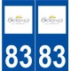 83 Bormes-les-Mimosas logo autocollant plaque stickers ville