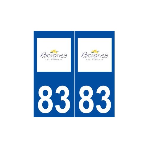 83 Bormes-les-Mimosas logo autocollant plaque stickers ville