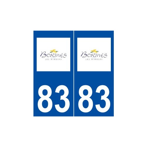 83 Bormes-les-Mimosas logo autocollant plaque stickers ville