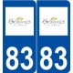 83 Bormes-les-Mimosas logo autocollant plaque stickers ville