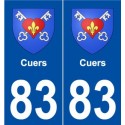 83 Cuers blason autocollant plaque stickers ville