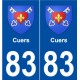83 Cuers blason autocollant plaque stickers ville