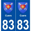 83 Cuers blason autocollant plaque stickers ville